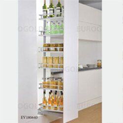 Tủ đồ khô inox nan dẹp cánh rút mở xoay 2 hướng 6 tầng