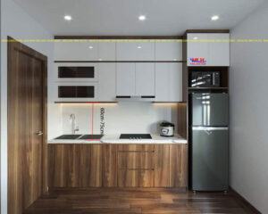 Khoảng cách tủ bếp trên và dưới