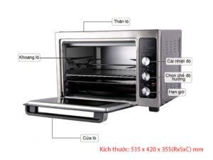 Kích thước lò nướng để bàn