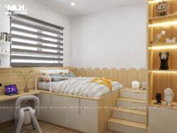 Giường ngủ gỗ công nghiệp kết hợp bàn học GNC03
