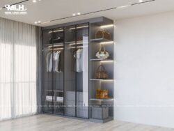 Tủ quần áo cánh kính kịch trần TML01