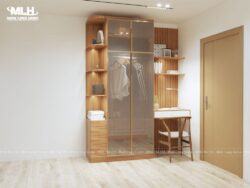 Tủ Áo Cánh Kính kết hợp bàn trang điểm TML10