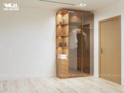 Tủ quần áo MDF cánh kính cường lực TML09