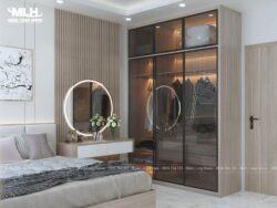 Tủ quần áo cánh kính cửa mở TML13