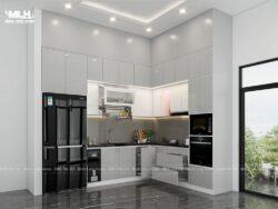 Tủ bếp nhựa phủ Acrylic màu xám ghi TBN04