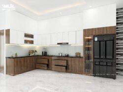 Tủ bếp nhựa Pima phủ melamine vân gỗ TBN10