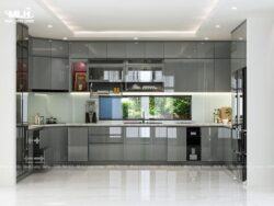 Tủ bếp nhựa cánh Acrylic bóng gương TBN12