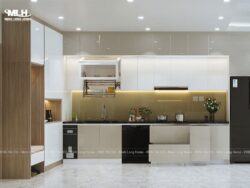 Tủ bếp nhựa hình chữ i cho căn hộ TBN17