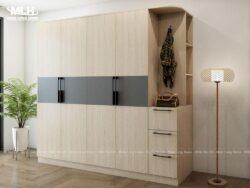 Tủ quần áo MDF cánh mở có kệ trang trí TAML18