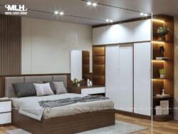 Tủ áo gỗ công nghiệp kết hợp bàn trang điểm TAML05