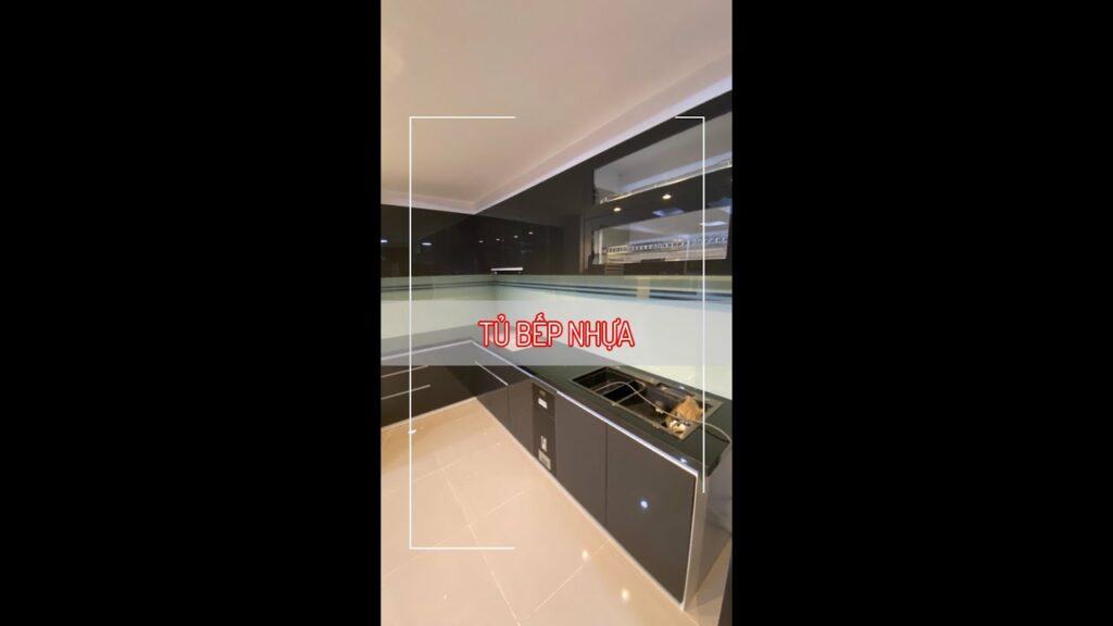 Tủ bếp nhựa cánh phủ Acrylic bóng gương chống nước chống mối mọt tuyệt đối 5 T BP NHA CNH PH ACRYLIC BNG GNG CHNG NC CHNG MI MT TUYT I