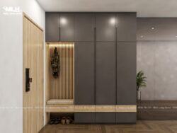 Tủ giày gỗ công nghiệp màu xám TGML03