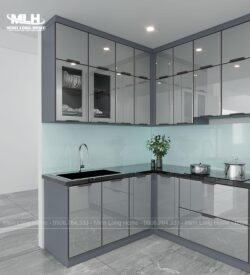 Tủ bếp inox cánh kính chữ L TIML01 4 tu bep inox canh kinh dep 1