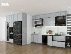 Tủ bếp inox cánh kính sát trần TIML08 5 tu bep inox canh kinh dep 11