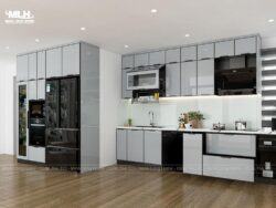 Tủ bếp inox cánh kính sát trần TIML08 4 tu bep inox canh kinh dep 12