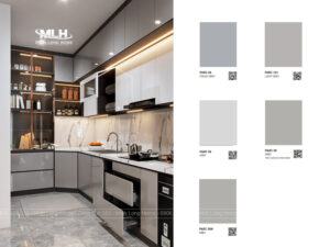 Bảng màu tủ bếp Acrylic An Cường màu xám nhạt