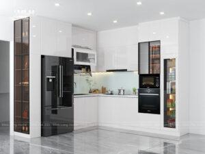 Xu hướng tủ bếp màu trắng HOT nhất năm 2024 4 Nên chọn tủ bếp nhựa hay tủ bếp gỗ công nghiệp