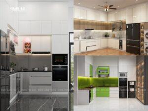 Tủ bếp Acrylic chữ L đẹp tiện nghi
