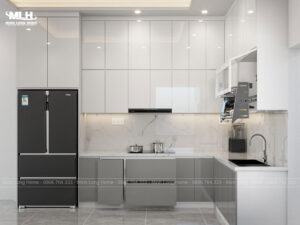 tu bep nhua pvc mau xam trang 1