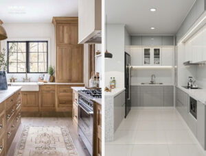 So sánh tủ bếp gỗ tự nhiên với gỗ công nghiệp, loại nào tốt?