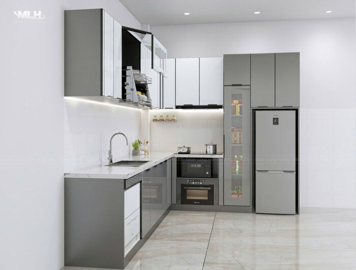 Tủ bếp hợp kim nhôm chữ L TNML10